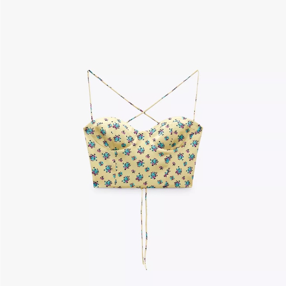 Zara Floral Yellow Top ( Part of Set)